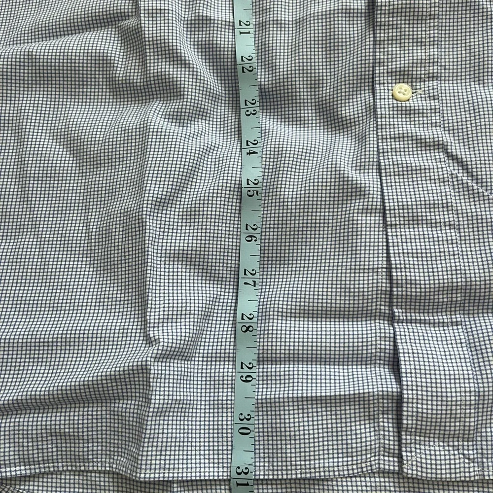 Polo Ralph Lauren Shirt Mens 18 34/35 Blue Check Button-Down Long Sleeve preppy